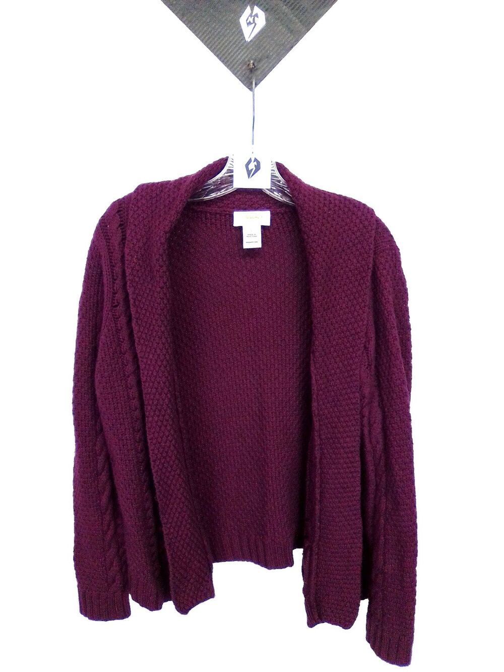 Talbots Petites Women's Cable Knit Shawl Collar Long Sleeve  Sweater Cardigan XL
